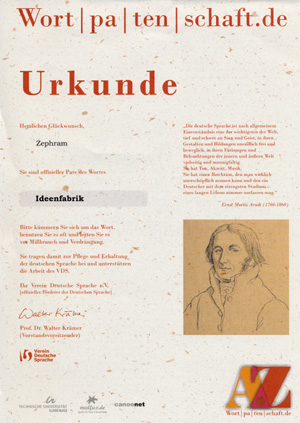 Wortpatenschaft: Ideenfabrik