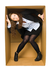 Woman in a Carboard Box