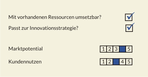 kriterien bei der ideenbewertung